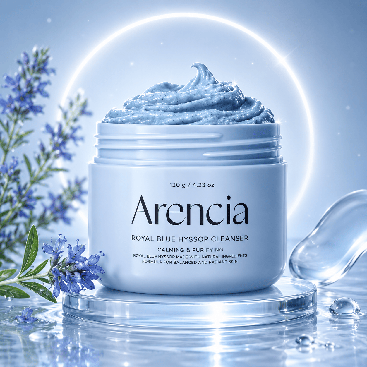 Arencia Fresh Blue Hyssop Rice Mochi Cleanser 120g